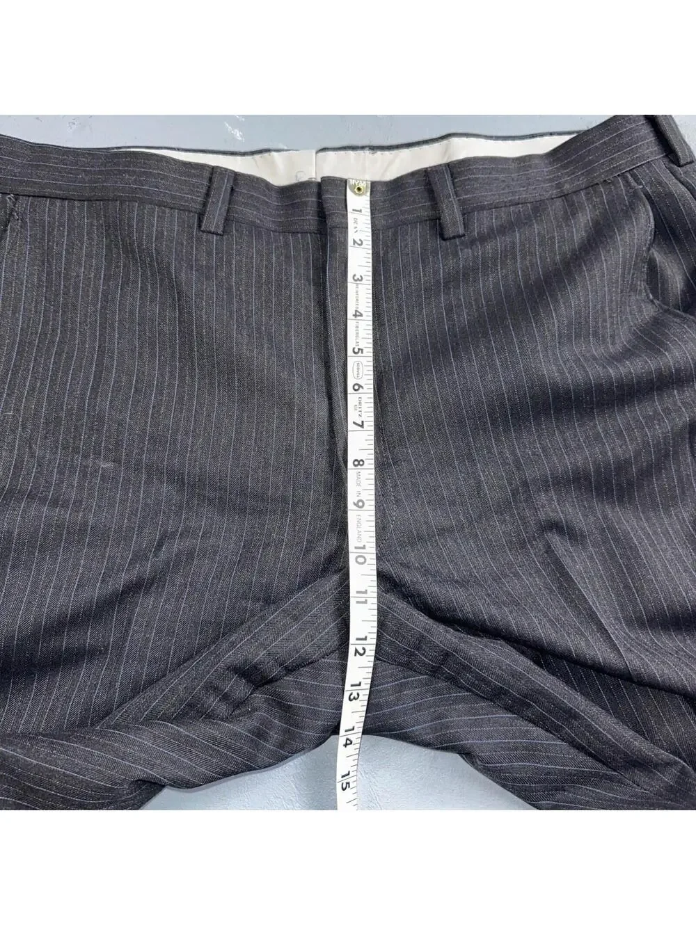 VTG Botany 500 Couture 42 USA MADE 2Pc Black/Gray Pinstriped Wool Suit